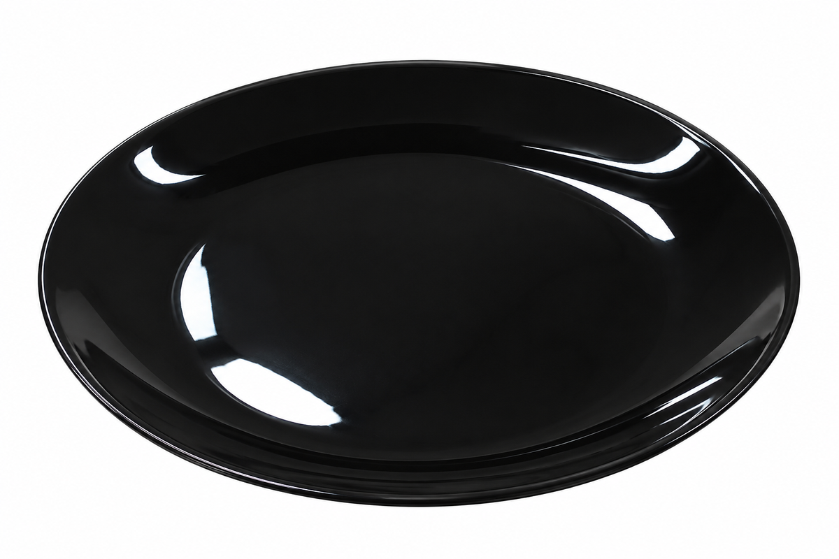 Plato Postre 20 cm Dawili Vidrio Negro