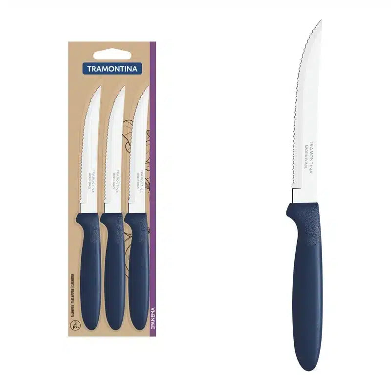 CUCHILLO IPANEMA AZUL X 3 TRAMONTINA