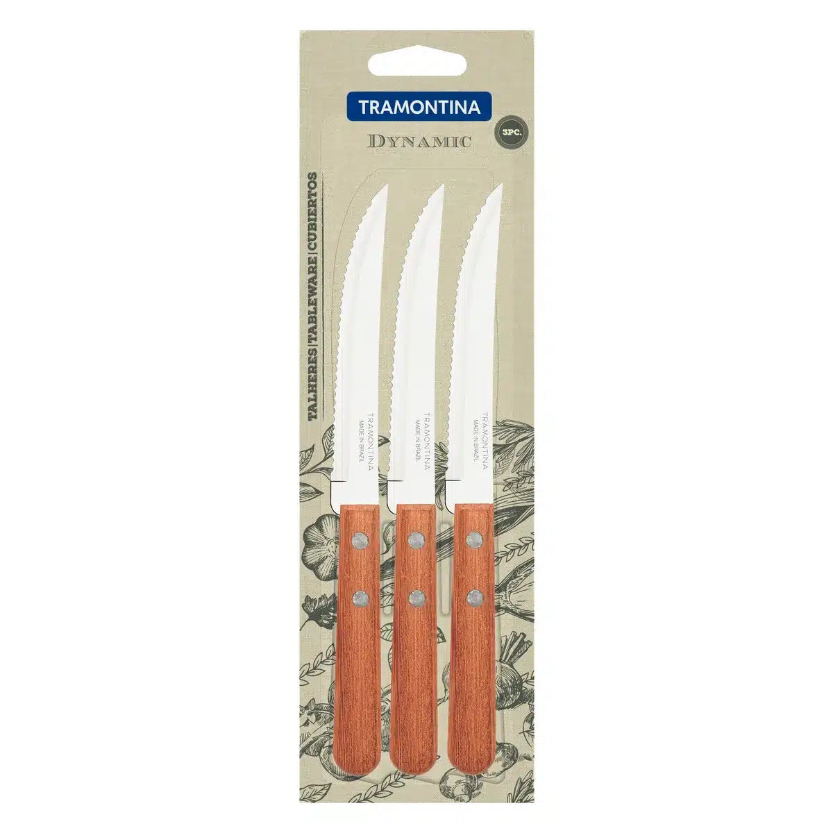 CUCHILLOS DE MESA DYNAMIC X 3 TRAMONTINA