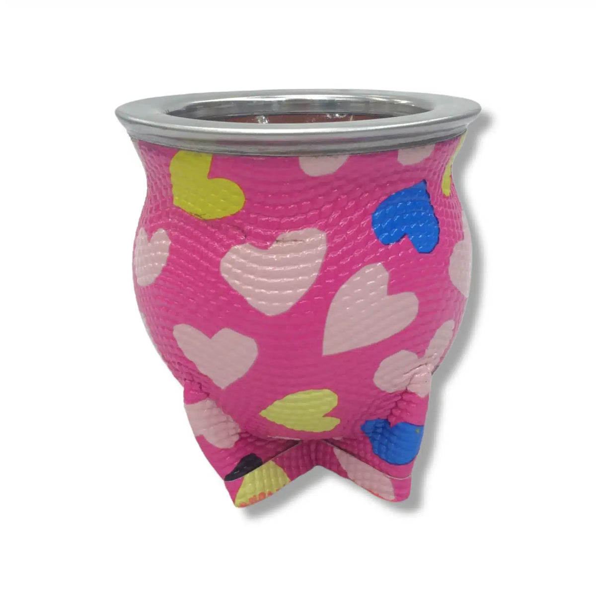 MATE DE CERÁMICA CON PIE Y CUERINA