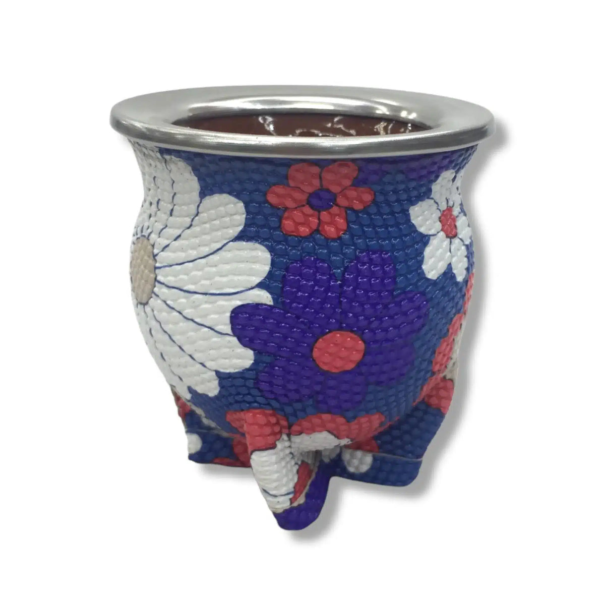 MATE DE CERÁMICA CON PIE Y CUERINA