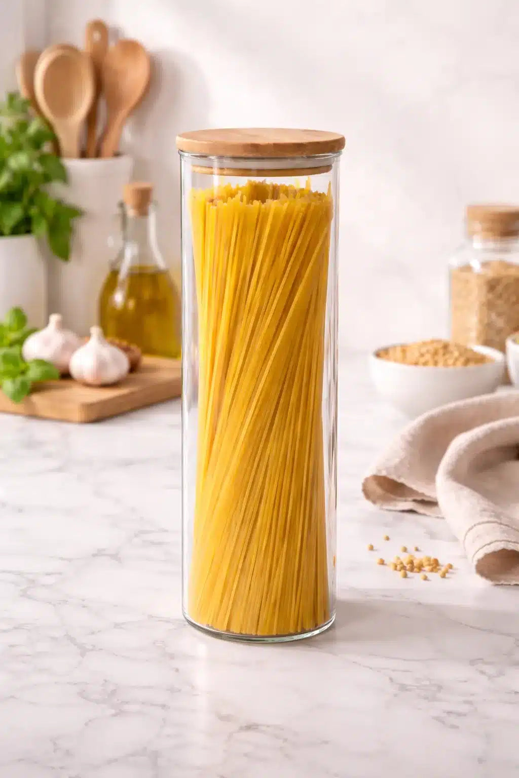 FRASCO DE VIDRIO  TAPA BAMBOO 1.5