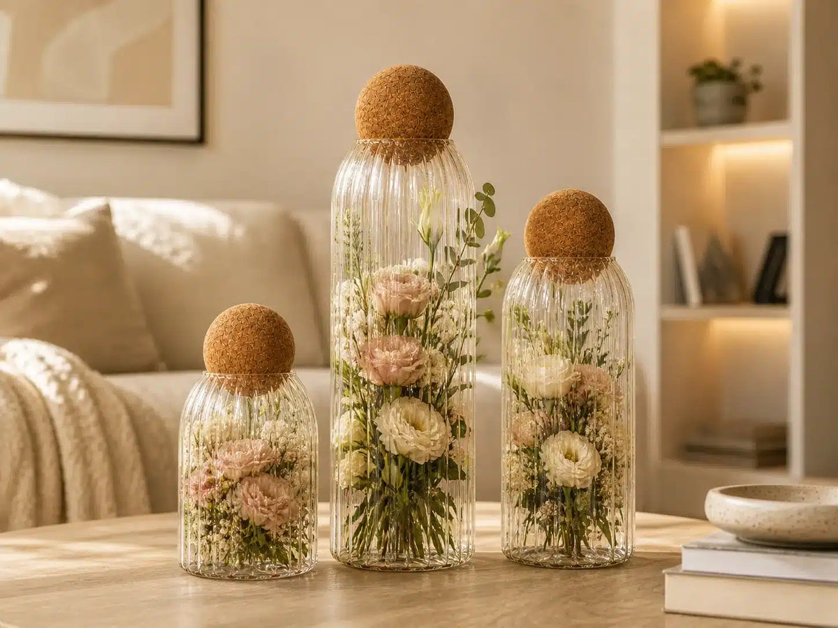 FRASCO RAYADO BOLA CORCHO HOME | DECORACIÓN