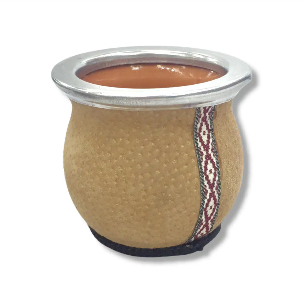 MATE CERAMICA CUERO CON VIROLA