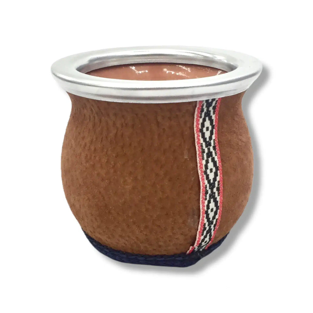 MATE CERAMICA CUERO CON VIROLA