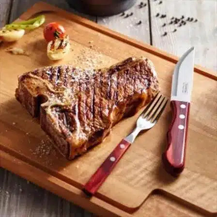 CUCHILLO POLYWOOD 25CM ROJO JUMBO DE ASADO TRAMONTINA