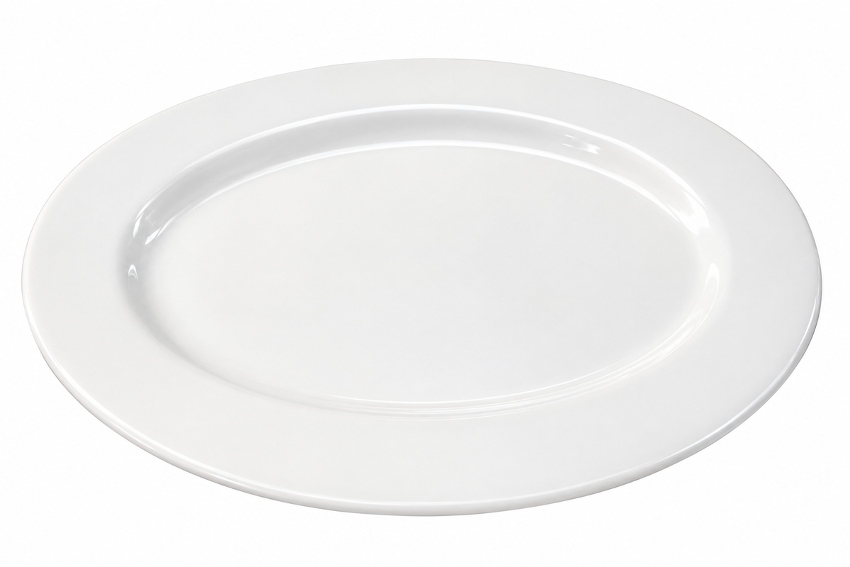 Fuente de Loza Blanca Oval (60001) 30 x 22,5 cm
