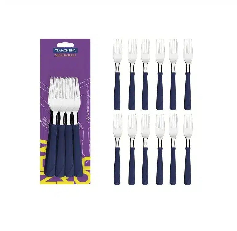 TENEDOR DE MESA X 12 AZUL TRAMONTINA