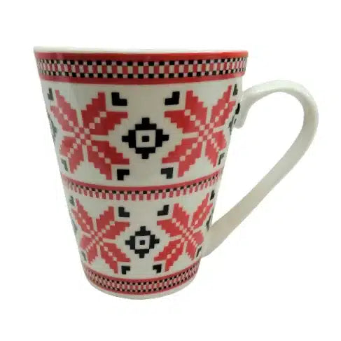 TAZA CÓNICA DECORADA 10 X 9 CM