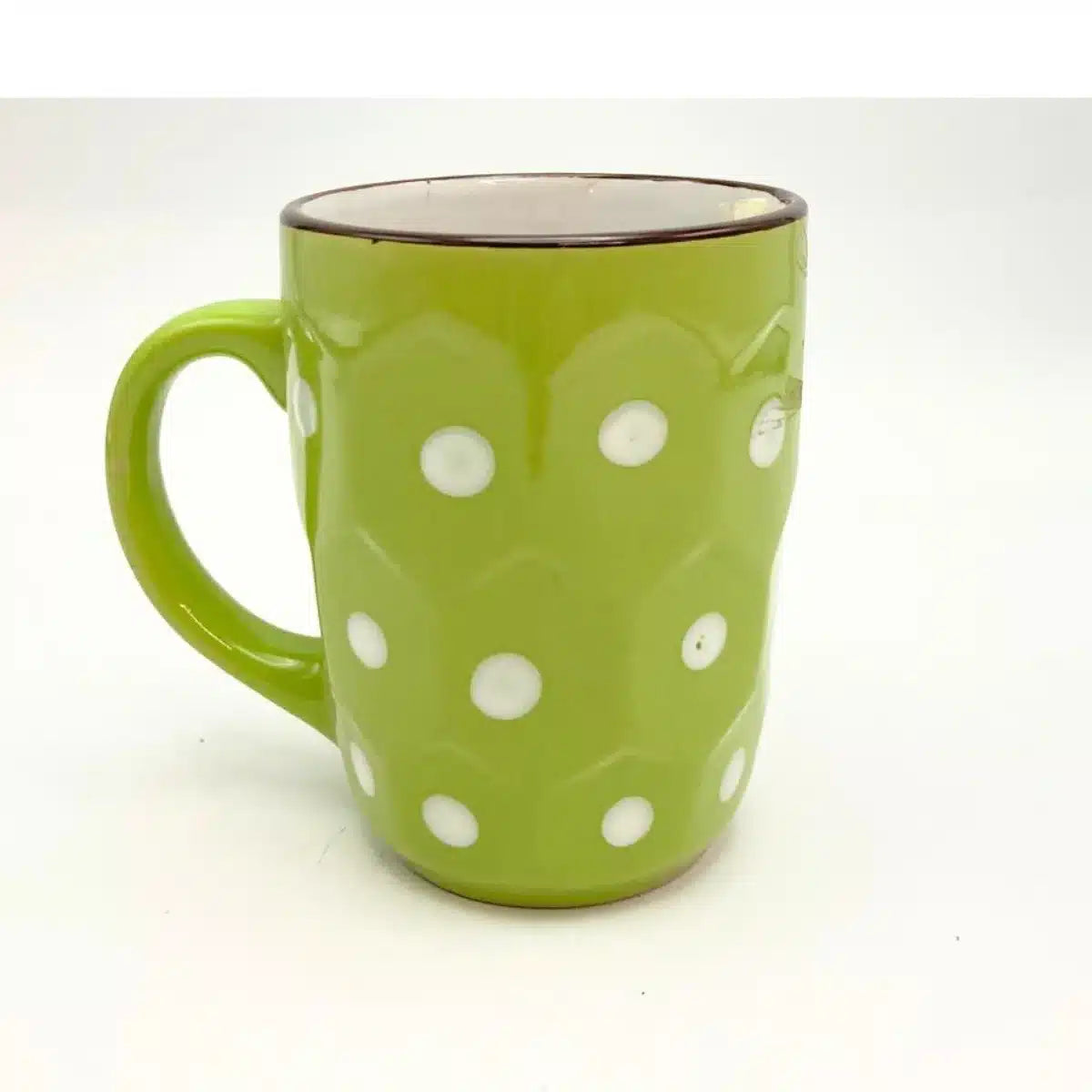 TAZA COLOR TEXTURADA LUNARES 10 X 8,5 CM