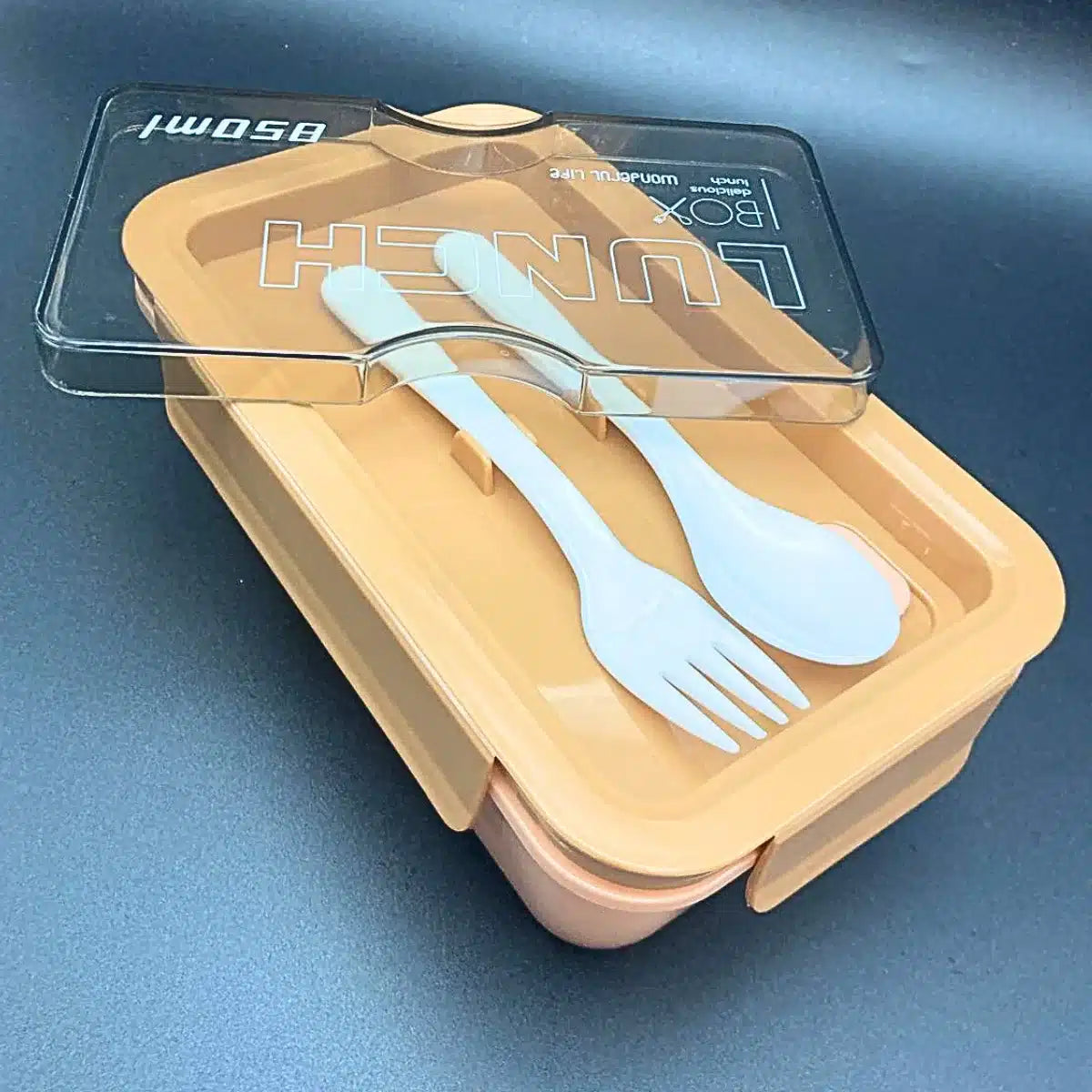 TUPPER CON DIVISIÓN Y CUBIERTOS 850 ML LUNCHBOX