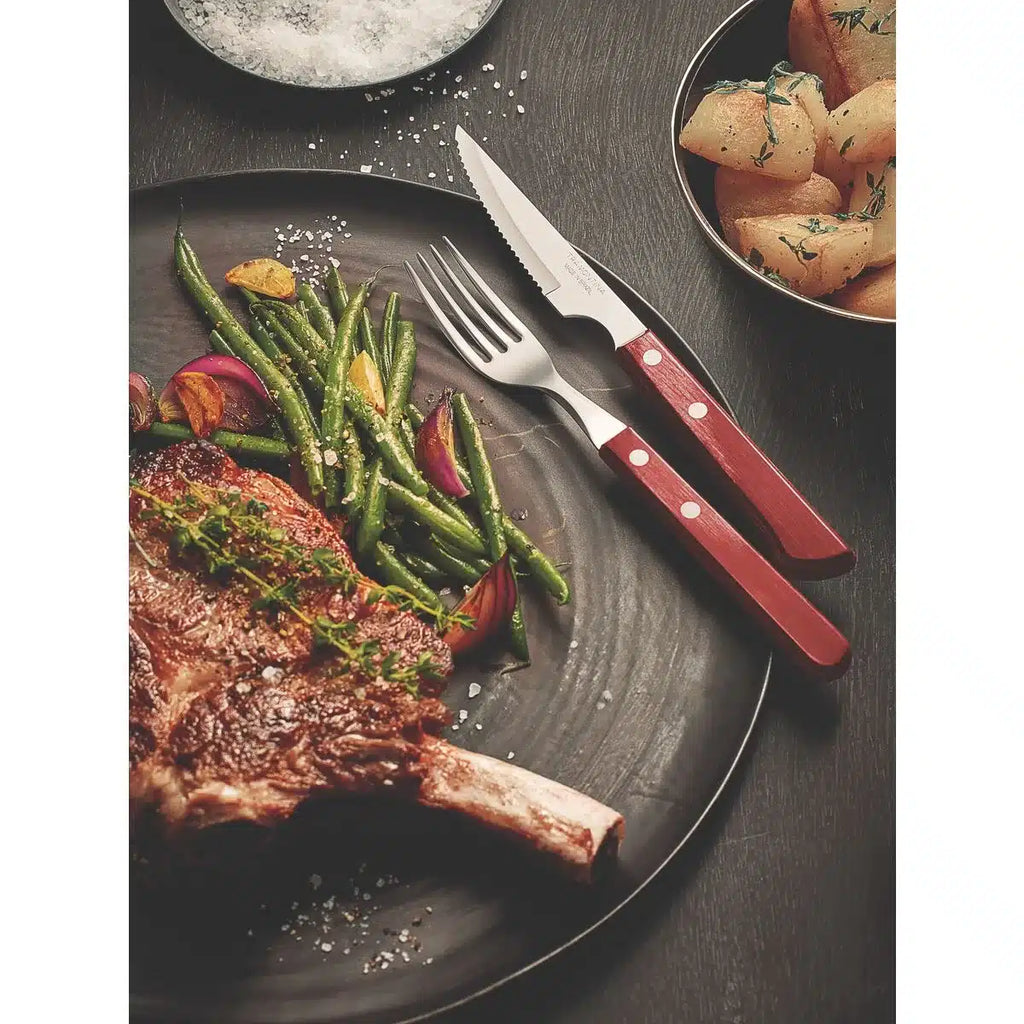 CUCHILLO CHULETERO ROJO POLYWOOD TRAMONTINA