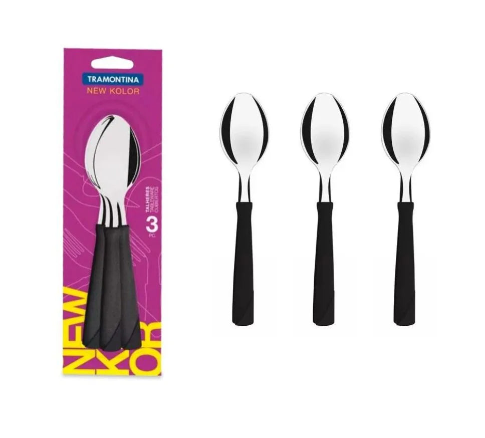 CUCHARA X 3 SOPA NEGRO TRAMONTINA.