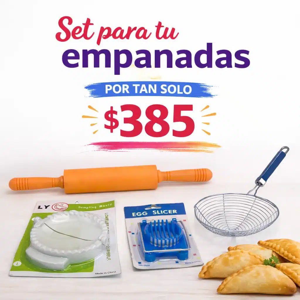 Set para Hacer Empanadas 5 Piezas – Molde Rodillo y Accesorios de Cocina