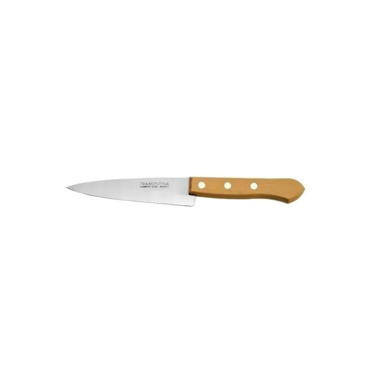 CUCHILLA CARBONO 8 " TRAMONTINA MANGO DE MADERA