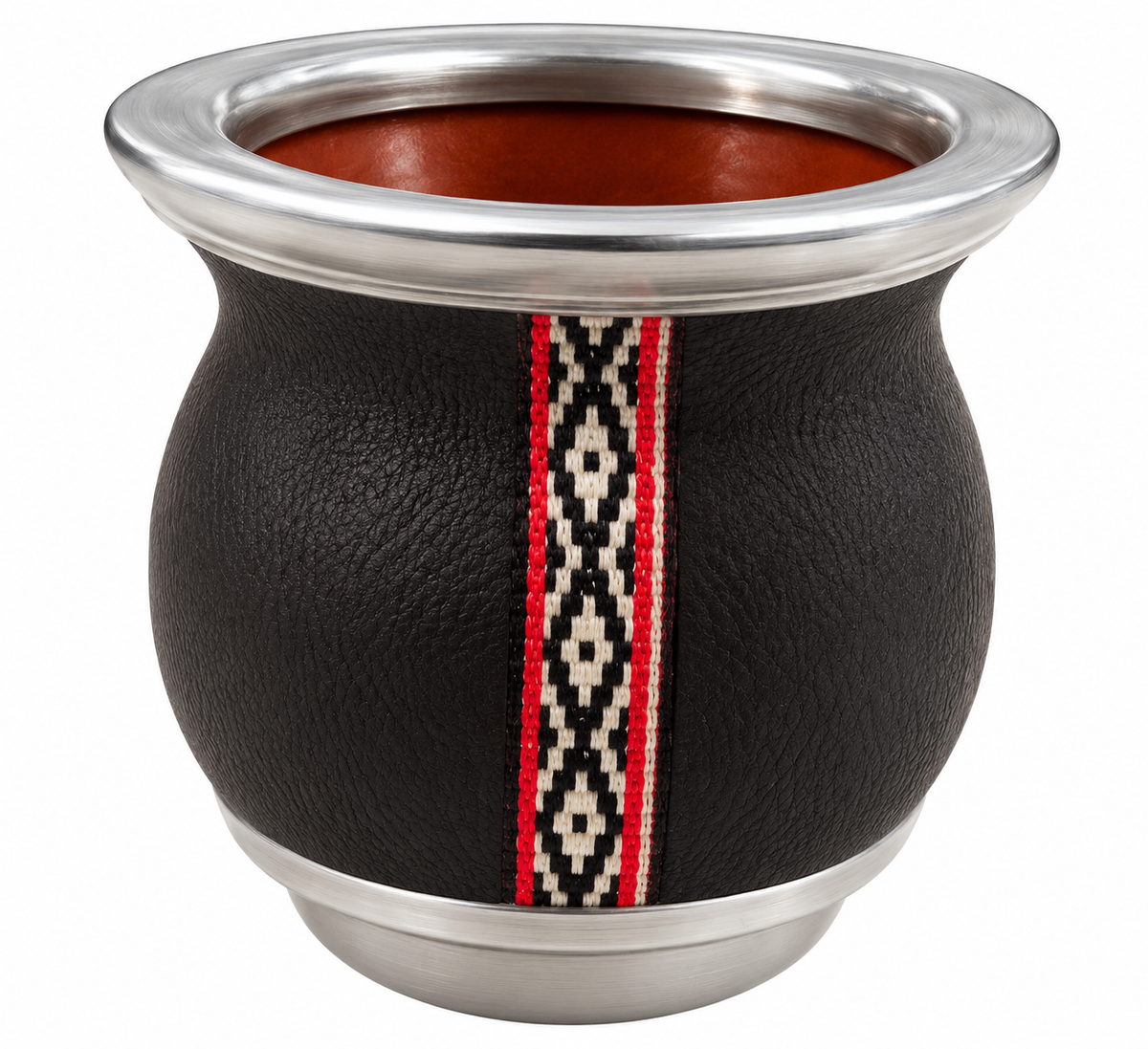 Mate Cerámica Cuero con Virola y Base
