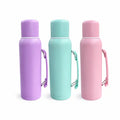 TERMO 1 lITRO ACERO INOX COLORES PASTELES - MANIJA RETRÁCTIL