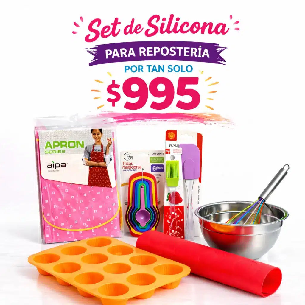 Set de  Repostería 8 piezas Completo – Moldes, Espátula, Batidor y Accesorios de Cocina