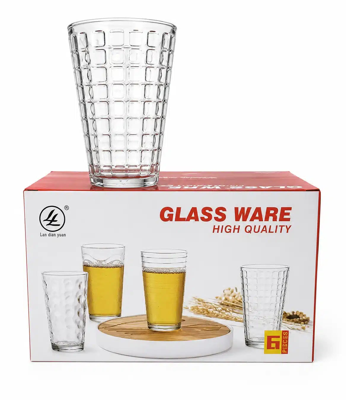 Vaso Rayas Grande X 6 13 CM Caja De Regalo